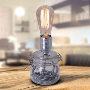 Svítidlo Näve průhledná/šedá kov/sklo/textil