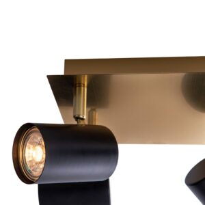 Svítidlo Näve černý/mosaz kov