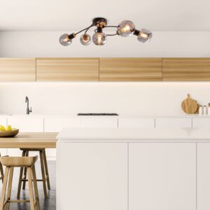 Svítidlo Näve černá/kouřově šedá železo/sklo