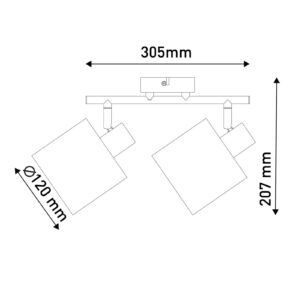Svítidlo Näve chrom matný/béžová ocel/textil