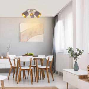 Svítidlo Näve chrom/hnědá/zlatá ocel/textil