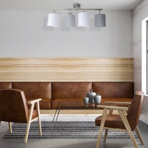 Svítidlo Näve šedý/bílý ocel/polyester/bavlna