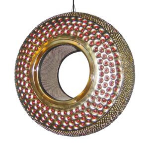 Svítidlo Näve zlatá/červená kov/sklo