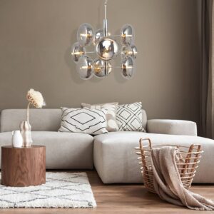 Svítidlo Näve chrom/kouřově šedá ocel/sklo