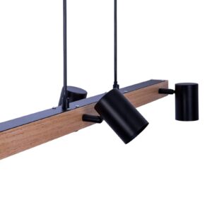 Svítidlo Näve černá/světlé dřevo kov/dřevo