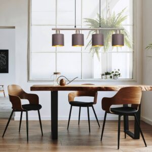 Svítidlo Näve chrom/hnědá/zlatá ocel/textil