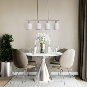 Svítidlo Näve chrom matný/béžová ocel/textil