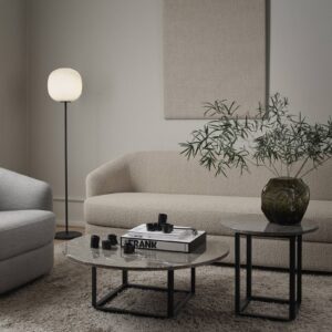 Svítidlo New Works černá/bílá ocel/opálové sklo