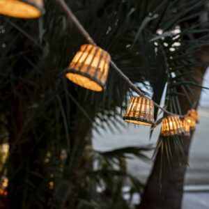 Svítidlo Newgarden světlé dřevo juta/plast/bambus/ratan