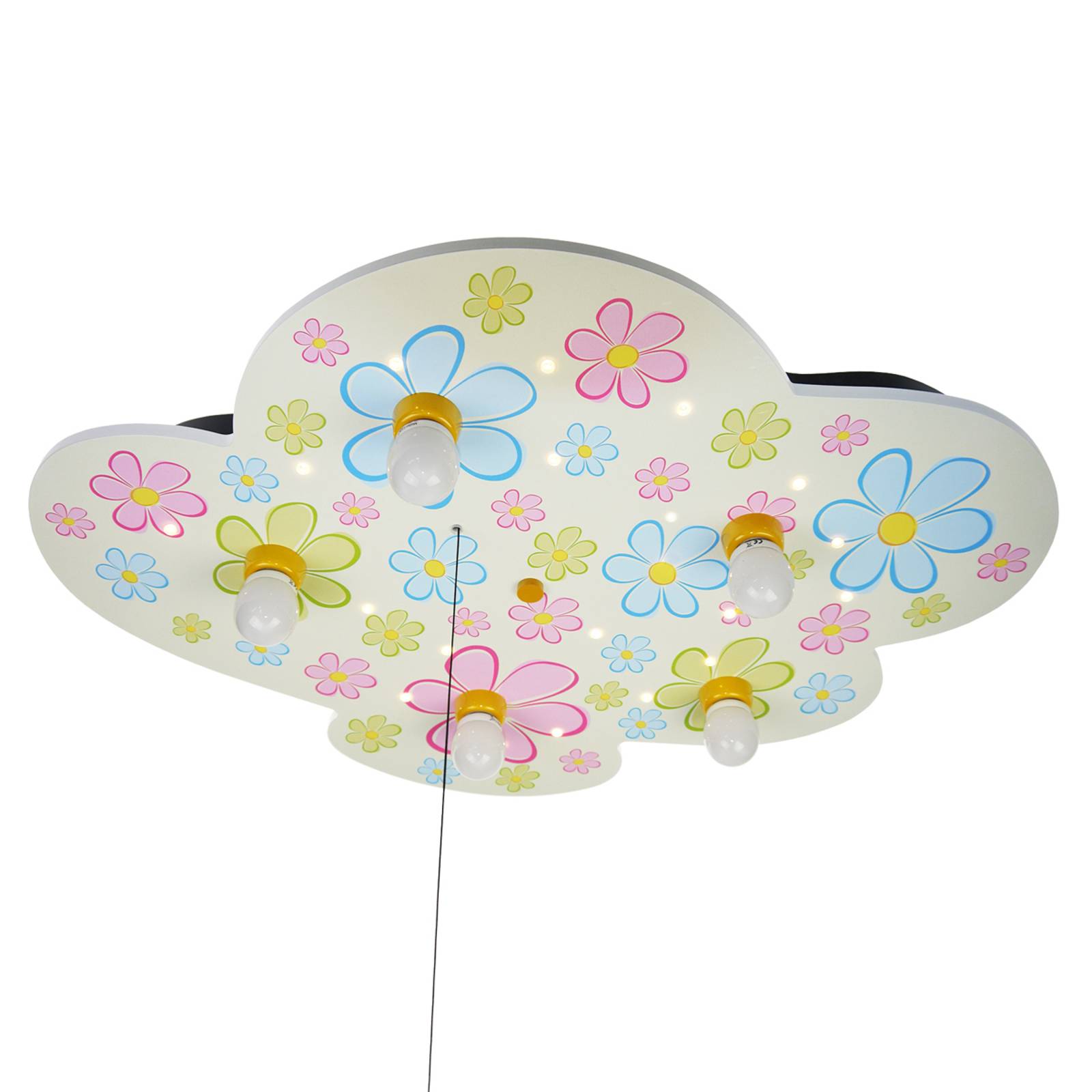 Niermann Standby Bunte Blumen - stropní světlo ve tvaru mraku s LED, Dětský pokoj, MDF, plast, E14, 40W, P: 74 cm, L: 57 cm, K: 7cm - Image 5