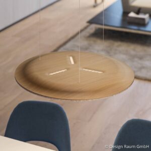 Svítidlo Nimbus dub/šedá tvarované dřevo/polyesterové rouno/plast/kov