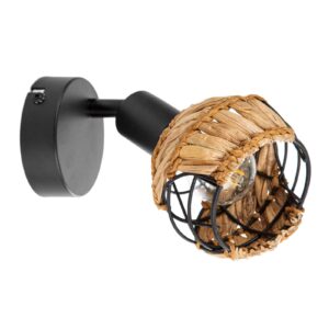 Svítidlo Nino Leuchten černá/přírodní kov/drát/travní výplet