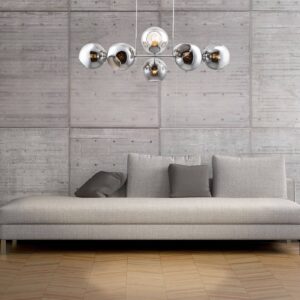 Svítidlo Nino Leuchten kouřově šedá/nikl kov/sklo