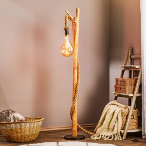 Svítidlo Nino Leuchten světle hnědá kov/dřevo/konopné lano