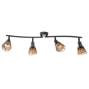 Svítidlo Nino Leuchten černá/světlé dřevo kov/drát/rattan