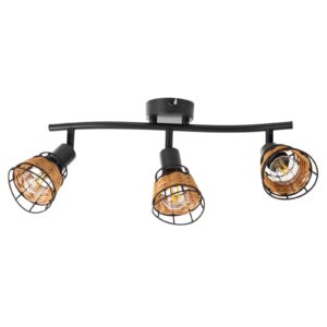 Svítidlo Nino Leuchten černá/světlé dřevo kov/drát/rattan