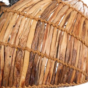 Svítidlo Nino Leuchten černá/přírodní drát/travní výplet