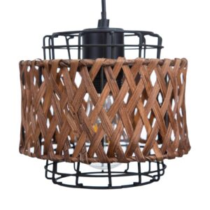 Svítidlo Nino Leuchten černá/světlé dřevo kov/drát/bambus