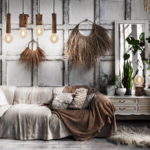 Svítidlo Nino Leuchten hnědá eukalyptové dřevo/kov