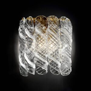 Svítidlo Novaresi čirá/bílá/zlatá sklo Murano/kov