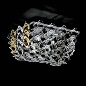 Svítidlo Novaresi čirá/zlatá/stříbrná/chrom sklo Murano/kov