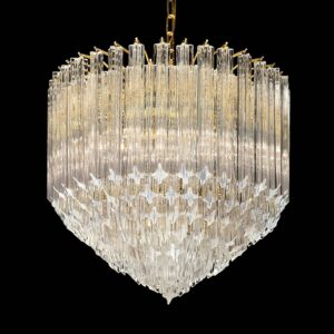 Svítidlo Novaresi čirá/zlatá křišťál/kov