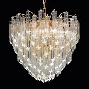 Svítidlo Novaresi 24 karátů pozlacená/průhledná kov/sklo