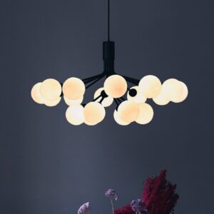 Svítidlo Nuura Aps černá satinovaná/opálová sklo foukané/kov