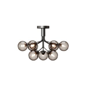 Svítidlo Nuura Aps černá satinovaná/kouřově šedá sklo foukané/kov