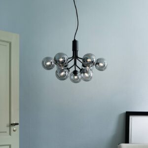 Svítidlo Nuura Aps černá-satinovaná/kouřově šedá sklo foukané/kov