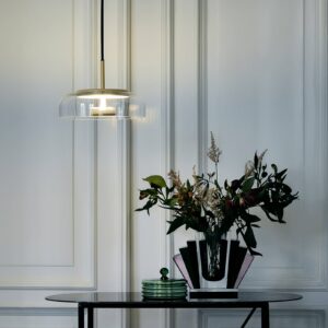 Svítidlo Nuura Aps zlatá/čirá sklo ručně foukané/kov s práškovým lakem