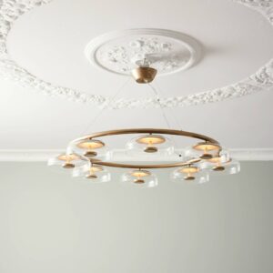 Svítidlo Nuura Aps zlatá/čirá sklo ručně foukané/kov s práškovým lakem