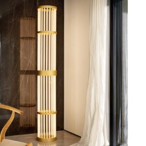 Svítidlo OleV mosaz/čirá plexisklo/hliník