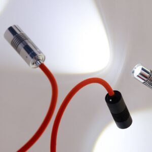 Svítidlo Oligo černá matná/červená matná kov/textil/sklo