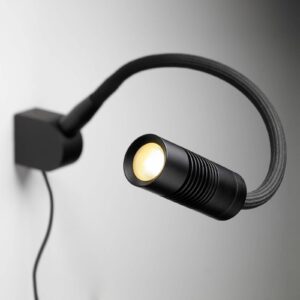 Svítidlo Oligo černá matná kov/textil/sklo