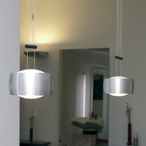 Svítidlo Oligo stříbrná matná/bílá kartáčovaný hliník/sklo satinované