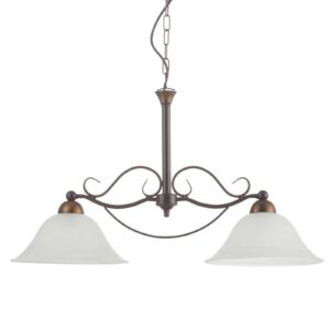 Svítidlo Orion antická rezavá/alabastrová kov/sklo