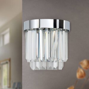 Svítidlo Orion chrom/čirá křišťálové skleněné hranolky/kov