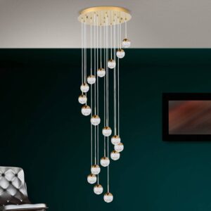 Svítidlo Orion zlatá/krémová/čirá olověné křišťálové sklo/kov