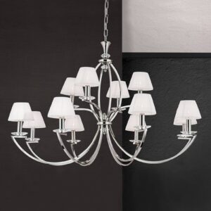 Svítidlo Orion nikl/bílá/čirá mosaz/organza/křišťál Strass