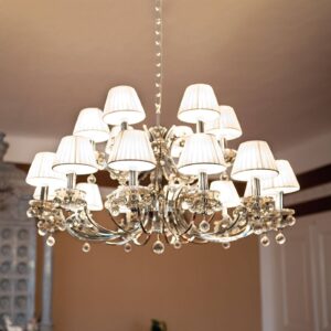 Svítidlo Orion chrom/stříbrná/čirá kov/křišťál/textil/akryl