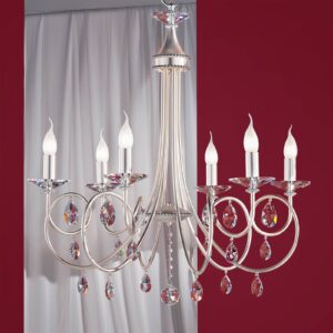 Svítidlo Orion matná stříbrná/čirá plná mosaz/krystaly