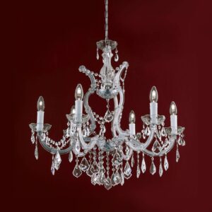 Svítidlo Orion stříbrná/čirá ocel/Verdyl/olovnatý křišťál