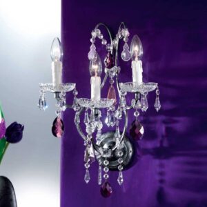 Svítidlo Orion stříbrná patinovaná/růžová/čirá železo/křišťál