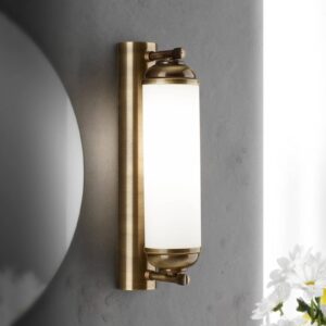 Svítidlo Orion starožitná mosaz/opálová bílá plná mosaz/sklo