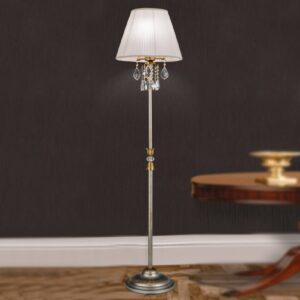 Svítidlo Orion stříbrná/zlatá/bílá kov/křišťál/textil