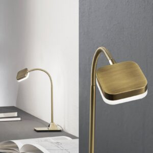 Svítidlo Orion starožitná mosaz/satinovaná kov/akrylátové sklo