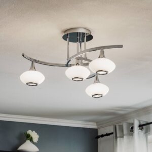 Svítidlo Orion bílá satinovaná/chrom železo/opálové sklo