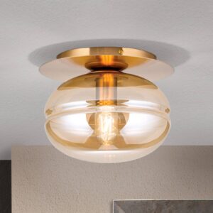 Svítidlo Orion mosaz/jantarová kov/sklo