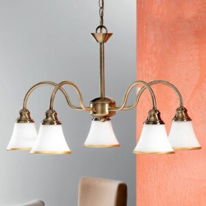 Svítidlo Orion starožitná mosaz/bílá kov/sklo